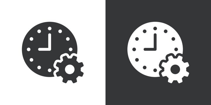 Time Management Settings icon. Solid glyph series icon