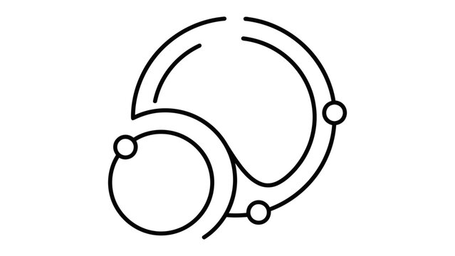 Abstract Geometric Design: A minimalist graphic design featuring interconnected circular lines and nodes, suggesting flow, connection, or a conceptual framework.