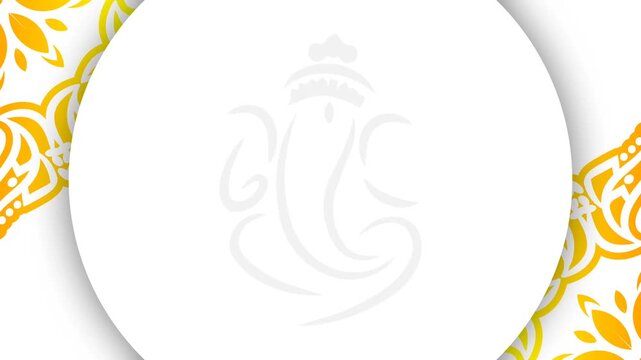 Minimalist Lord Ganesha Outline Animation for Ganesh Chaturthi Festival Background.