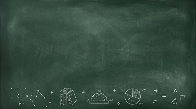 Green chalkboard background with hand-drawn exploration and discovery doodles