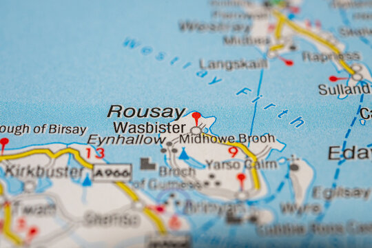 Map detail of Sanday island Newark and Start Point Orkney Scotland.