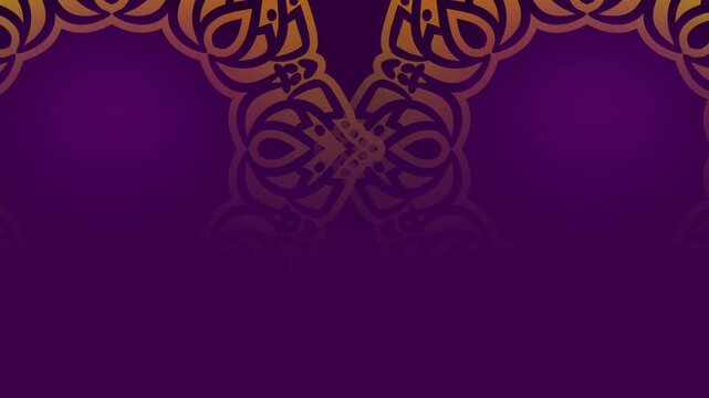 Purple and Gold Ornamental Background for Ganesh Chaturthi Festival Celebrations.