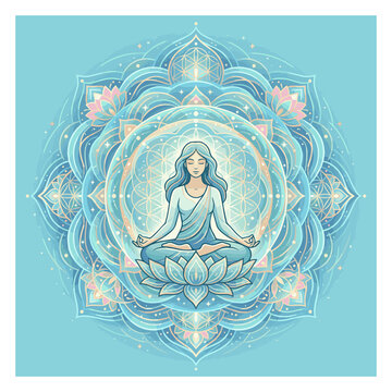 vector illustration of a yoga lotus