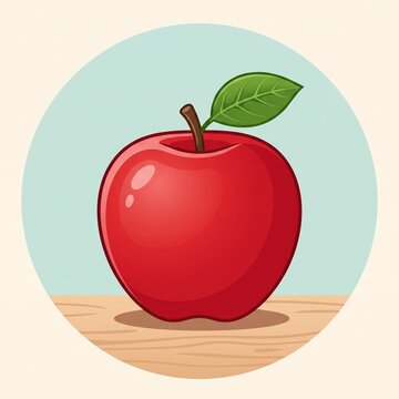 red apple vector illustration