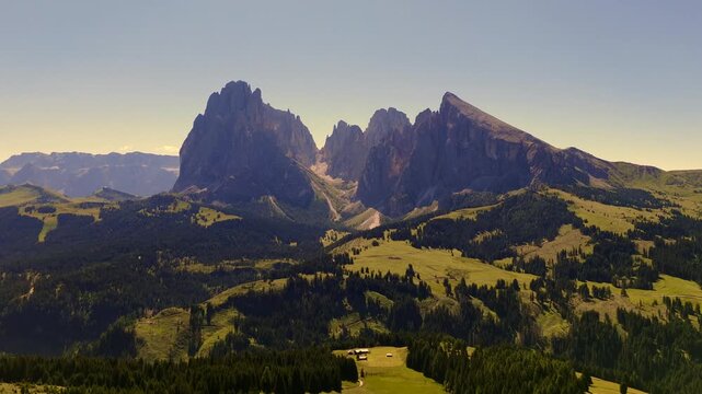 Seiser Alm or Alpe di Siusi, Dolomites Alps, Sassolungo and Sassopiatto mountains, Trentino Alto Adige, South Tyrol, Italy, Europe
