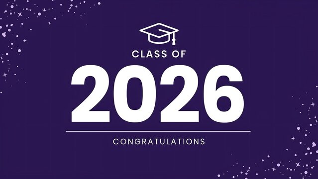 Graduation celebration design for class of 2026 with cap icon