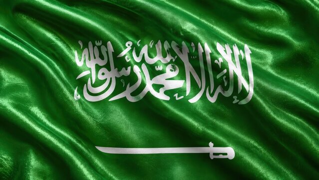 Waving Saudi Arabia Flag Background &ndash; Photorealistic 3D Silk Fabric, 8K National Flag Texture