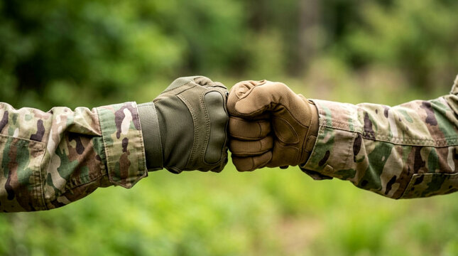 Military Fist Bump: Teamwork, Unity, and Camaraderie in Nature