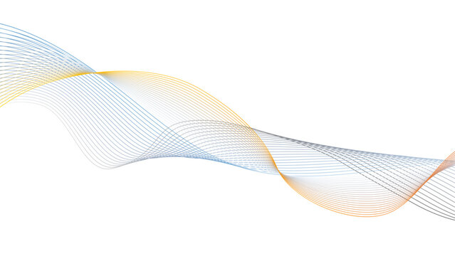 Elegant Multicolor Flowing Line Background with Dynamic Curved Waves. Colorful Abstract Wave Line Background with Smooth Gradient Flow on White.