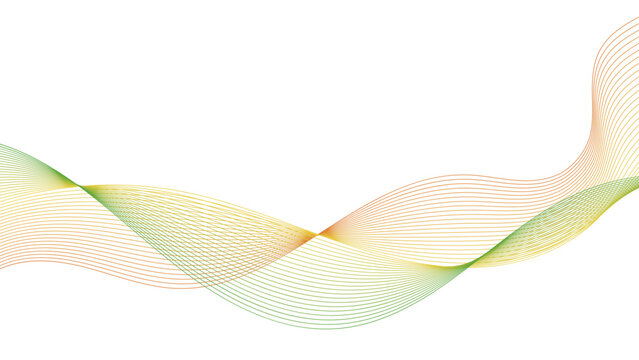 Elegant Multicolor Flowing Line Background with Dynamic Curved Waves. Colorful Abstract Wave Line Background with Smooth Gradient Flow on White.