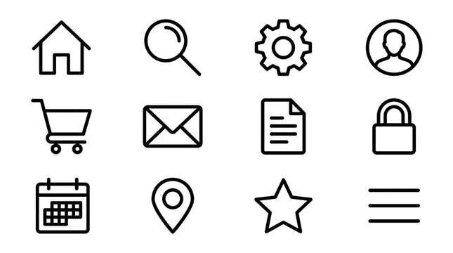 Minimalist Web and App Navigation Line Icon Set