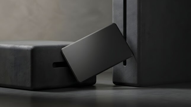 A premium black ceramic infinite card is inserted into a modern payment terminal for a secure and luxurious transaction experience