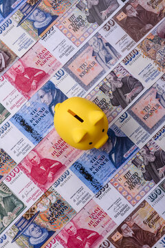 A piggy bank as a concept for storing, accumulating, and saving financial resources. A piggy bank