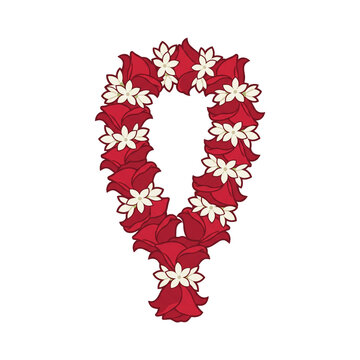 Indian Wedding Varmala Garland of Red Rose and Jasmine Flowers