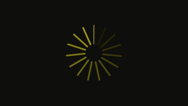 loading wheel animation ,Animated spinning load icon with. Loading circle icon animation on black background. Advanced Technology Loading Spinner.