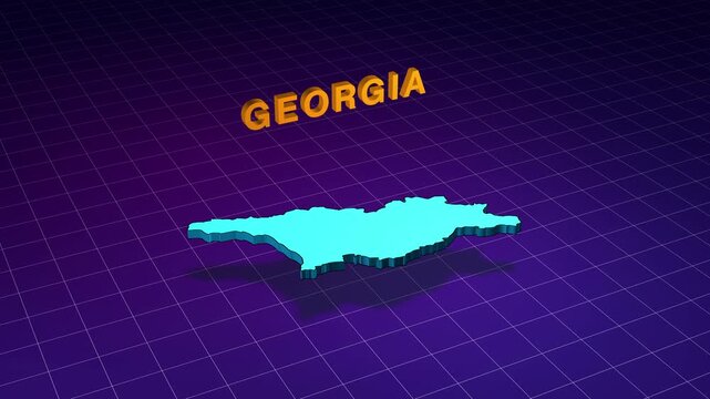 Georgia country map navigating a digital grid