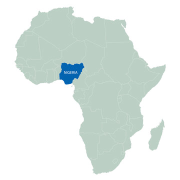 Map of Africa and separate Nigeria.