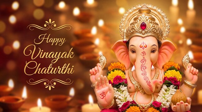 Traditional Indian Spiritual Festival | Lord Ganesha Artwork | Ganesh Chaturthi Poster Design | Premium Decorative Background | Sacred Festive Illustration See Less