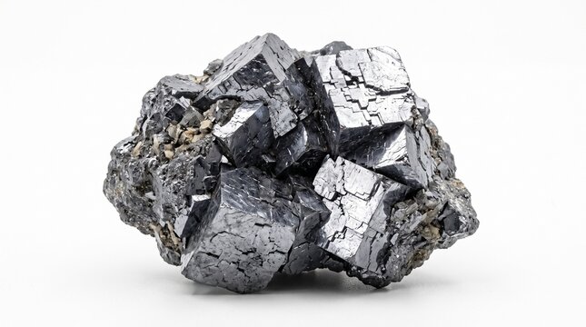 A realistic collection of lead materials featuring raw galena ore, cubic galena crystals, crushed ore, lead concentrate, refined lead ingots, pellets, granules, metal sheets, casting pieces, and recyc