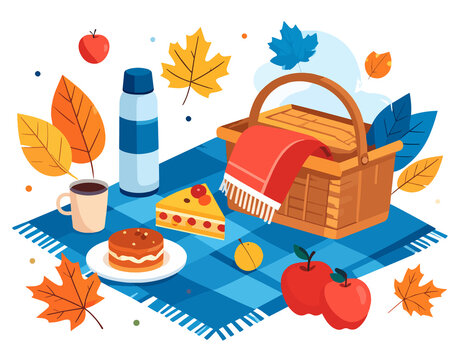 Jesienny piknik ilustracja