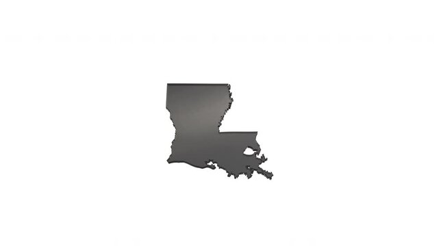 Louisiana state map forming on white background