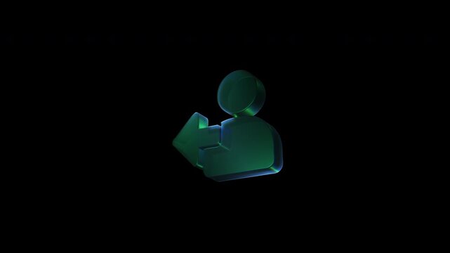 Rotating glass user login symbol animation