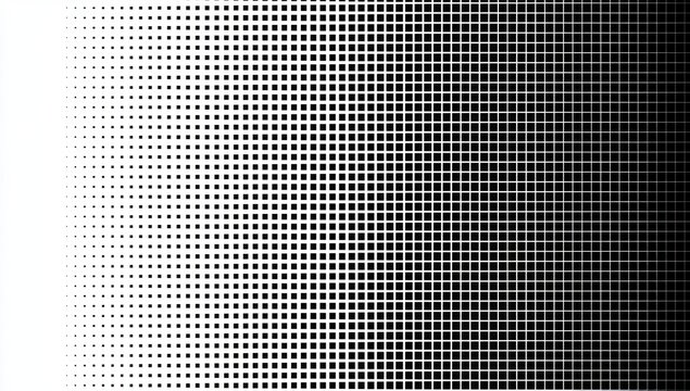 Abstract Halftone Dot Pattern Transitioning from White to Black.