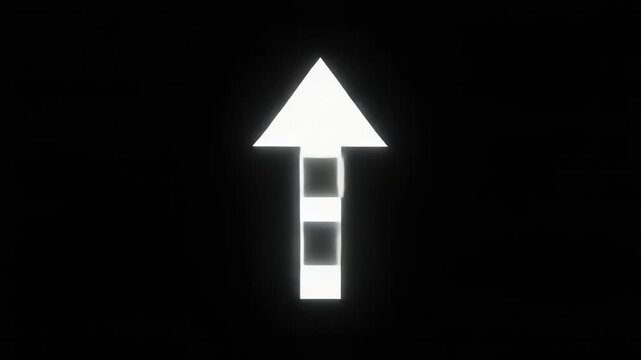 abstract white arrow animation sequence five frames