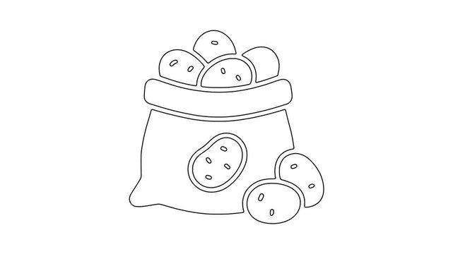 Basket of potatoes icon animation