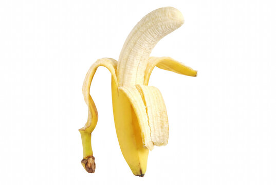 Fresh Peeled Yellow Banana Fruit Isolated