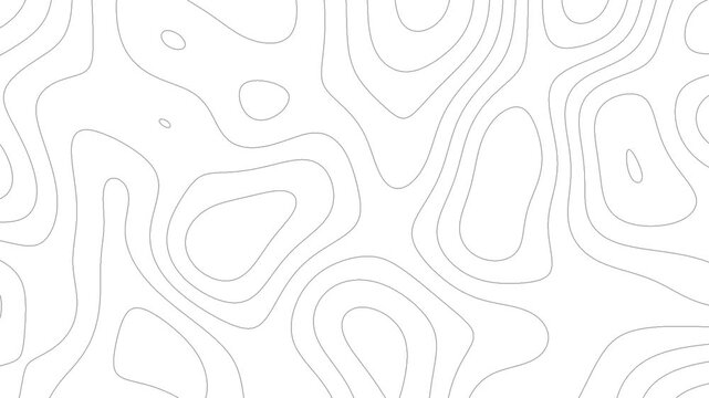Topographic map contour background, abstract terrain lines pattern, geographic landscape elevation map, vector illustration isolated on white background