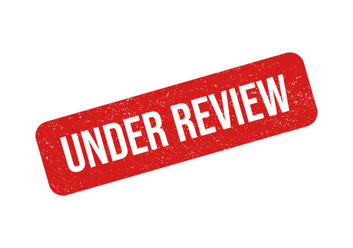 Red under review stamp on white isolated on transparent background