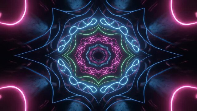 Abstract psychedelic fluid motion with vibrant colors and swirling patterns