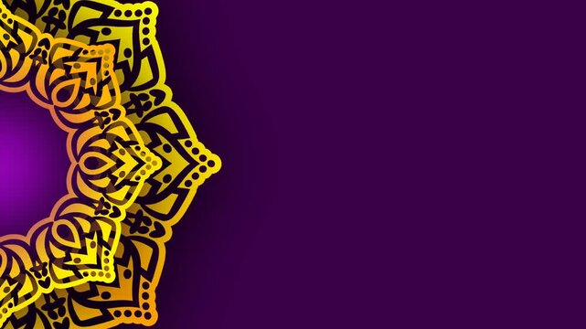 Elegant Purple and Gold Mandala Background for Ganesh Chaturthi Festival Celebration.