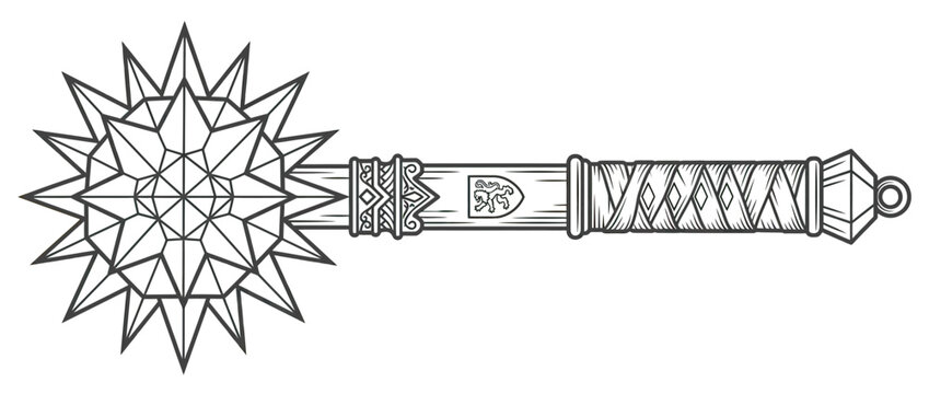 Ornate Medieval Flail Weapon