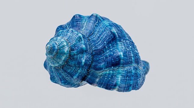 Blue Seashell Macro Detail Isolated on Solid Background for Summer Marine and Ocean Decor Concept blue seashell seashell sea shell ocean marine beach shell isolated background aquatic underwater