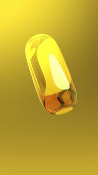 Benzonatate or other Yellow Gold Gel Capsule in Human Body - Vert