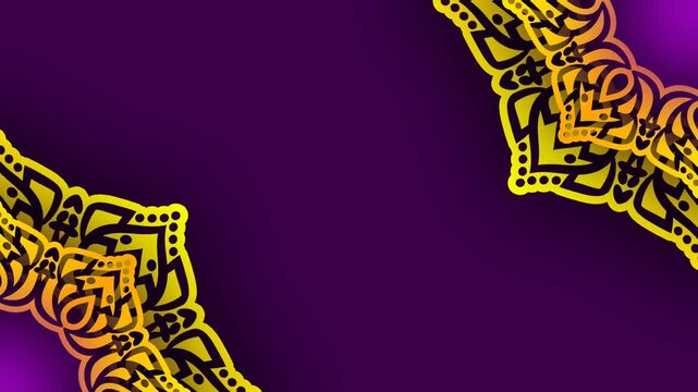 Ganesh Chaturthi Purple and Gold Mandala Background Loop for Festive Celebrations.