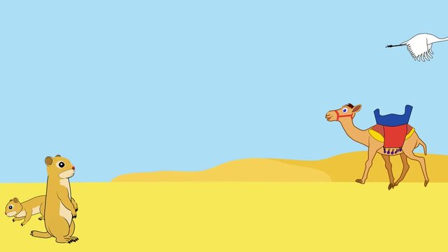 Talking Ground Squirrel in Desert Animation