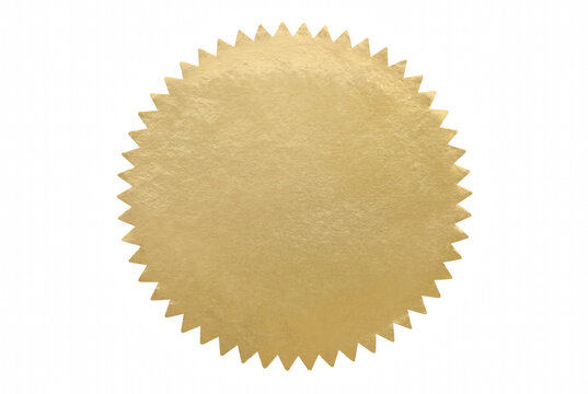 Golden Metallic Starburst Seal with Serrated Edges