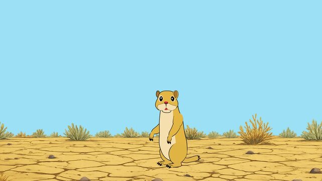 Talking Ground Squirrel in Desert Animation