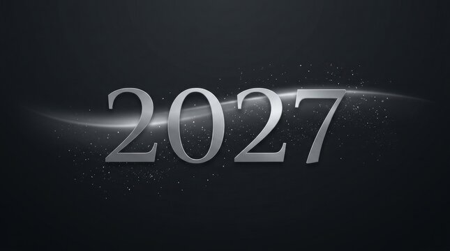 Futuristic year 2027 with galaxy background design