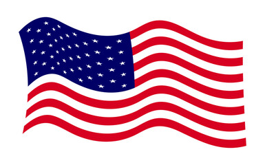 Obraz premium Waving USA flag vector illustration isolated on white background