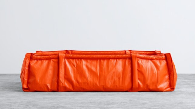 Flexible Chemical Spill Berm on Isolated White Background for Environmental Safety and Cleanup Applications