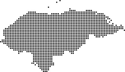 Fototapeta premium Honduras dotted map with circular dot pattern, abstract vector geographic silhouette on blue background