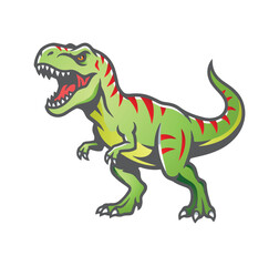 Fototapeta premium Angry T-Rex dinosaur mascot cartoon character with open mouth vector illustration