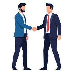 Fototapeta premium Two Businessmen Shaking Hands in Agreement