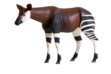 Naklejka premium Isolated okapi animal standing side view on white background