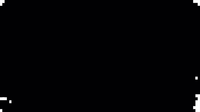 Video animation of a pixelated black circle transition growing outward, mosaic dot reveal effect on alpha background