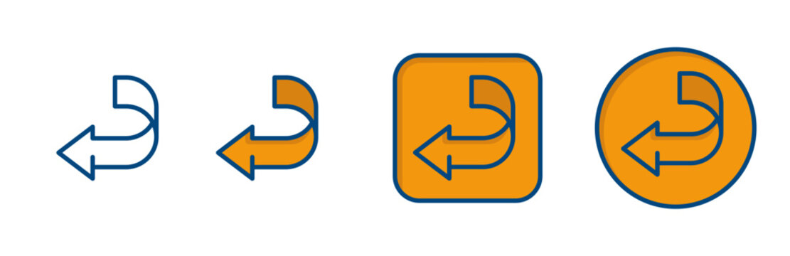 arrow back icons, send back icon for web, mobile app, vector linear illustration